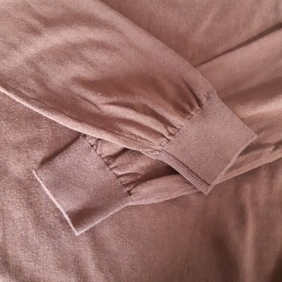 Massimo Dutti SZ M V-Neck Chestnut Brown Men's Cotton, Silk & Cashmere Sweater - Picture 5 of 15